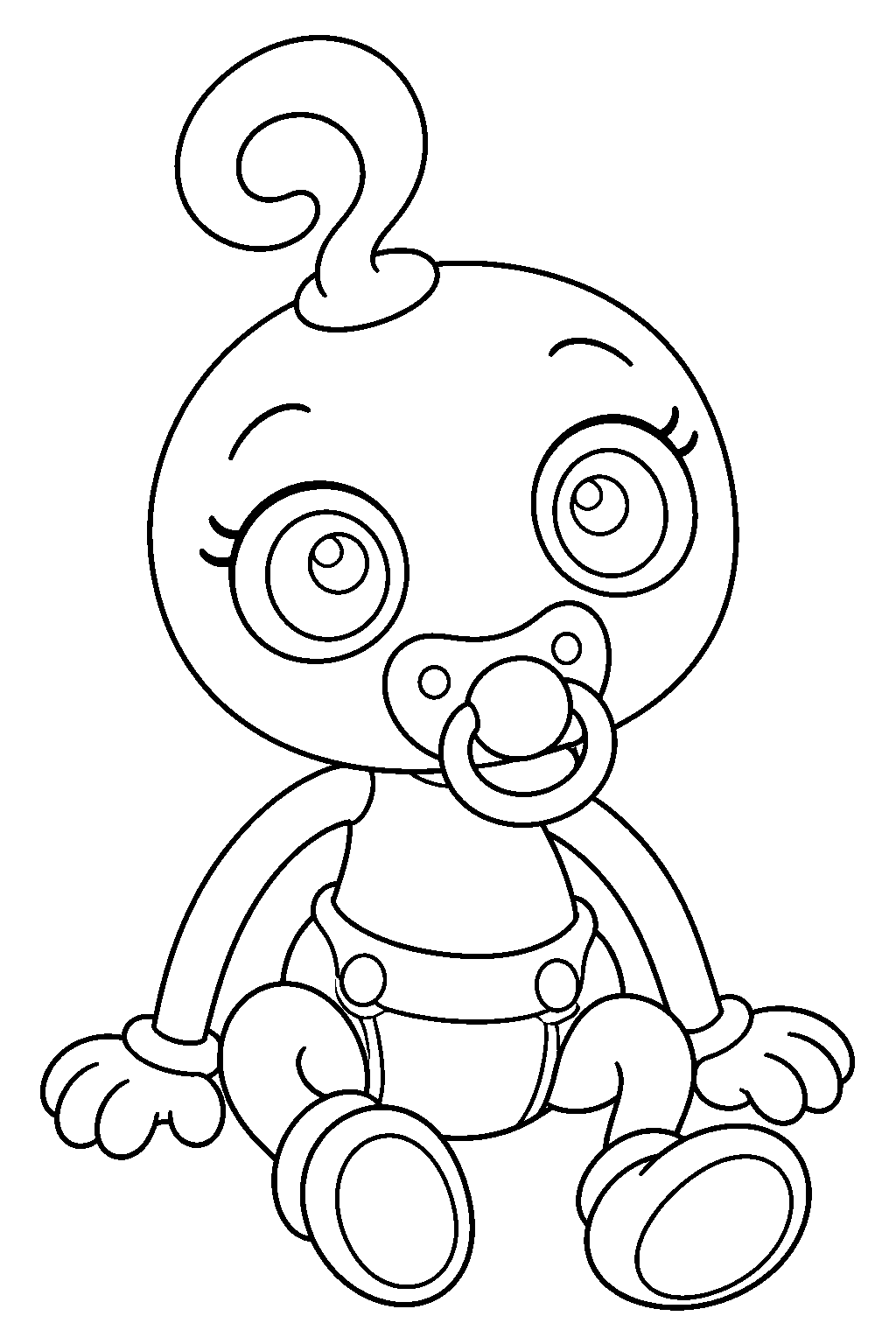 poppy playtime baby long legs sitting with his pacifier line art