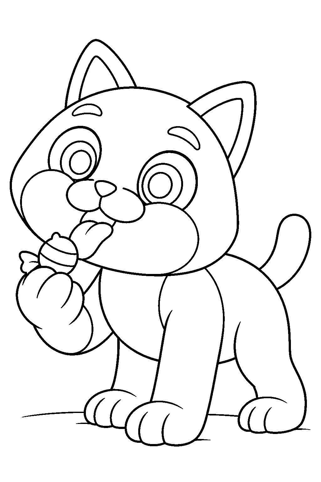 poppy playtime candy cat licking a piece of candy line art