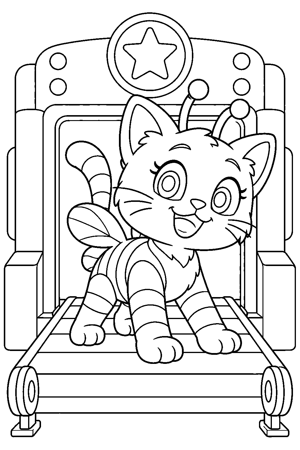 poppy playtime cat bee coming out of the make a friend machine line art