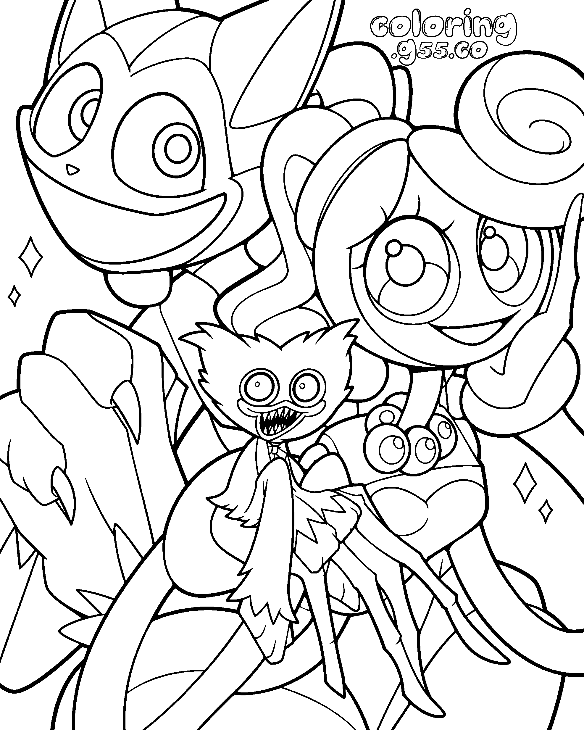 poppy playtime characters line art
