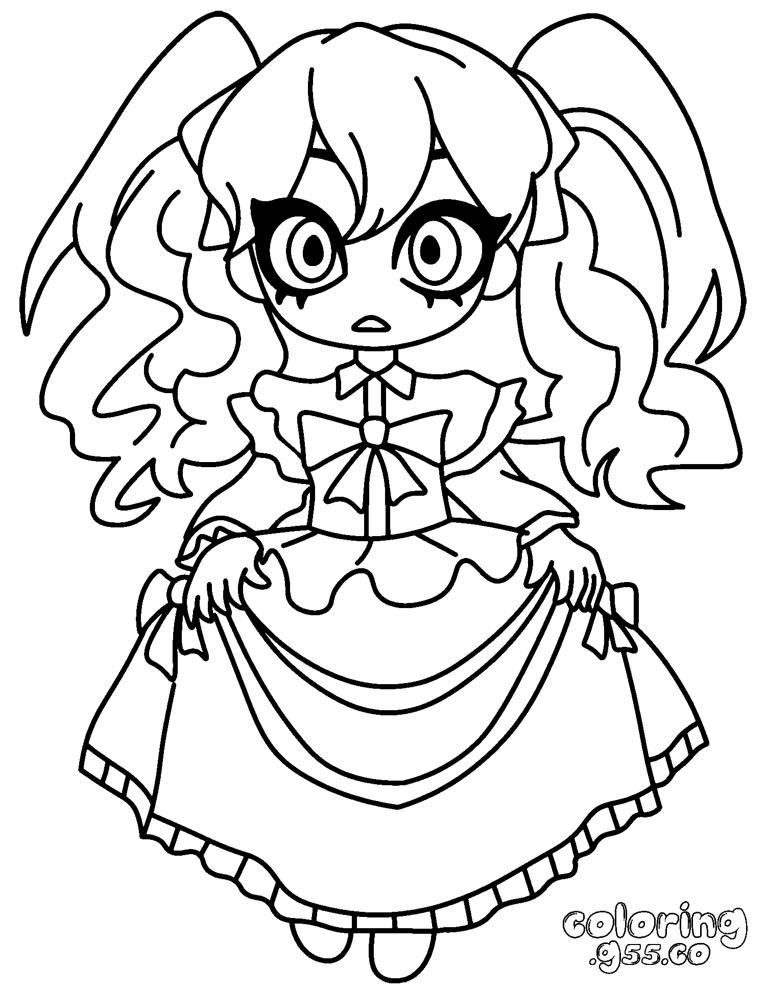 poppy playtime chibi doll line art for kids