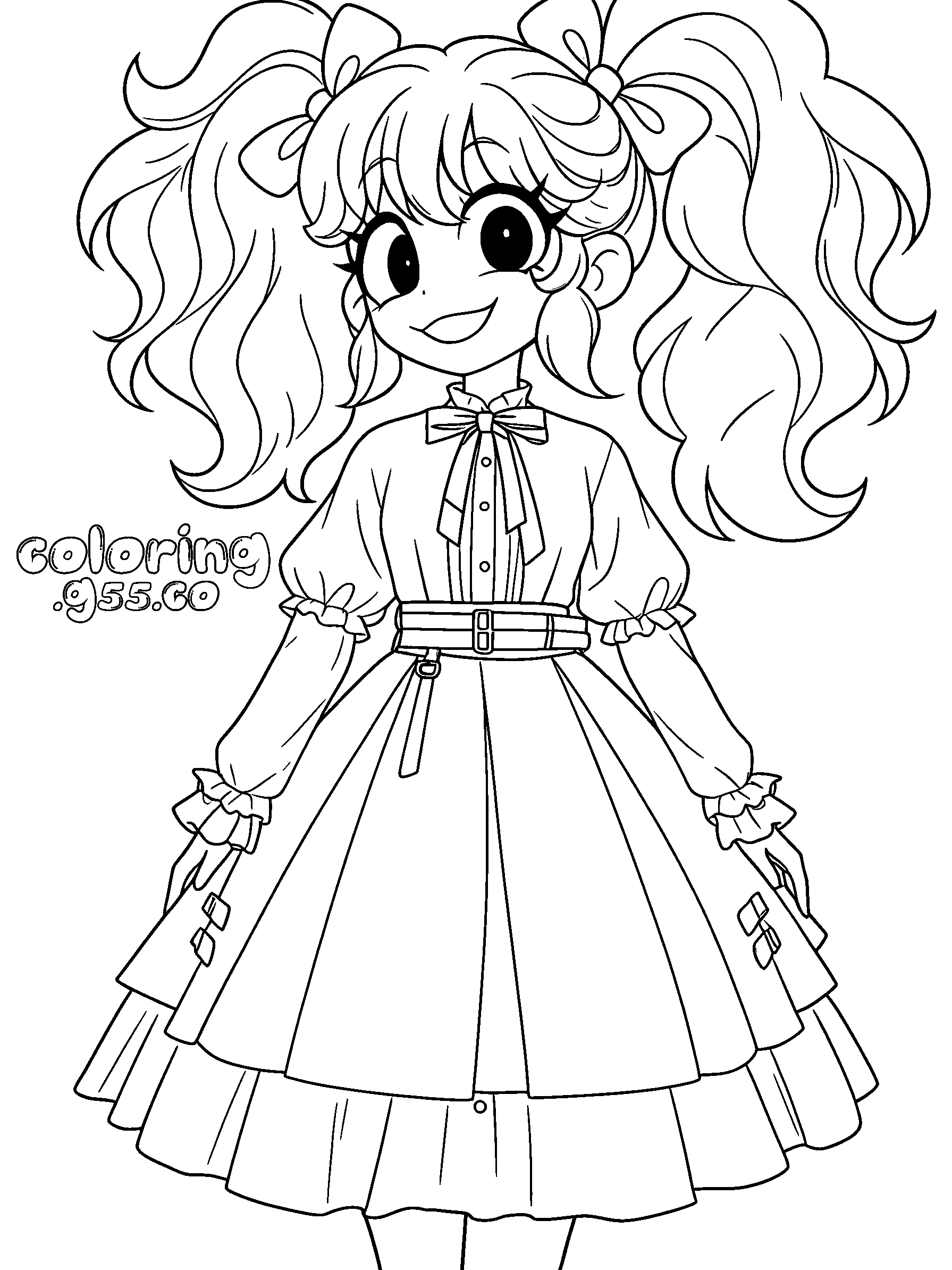 poppy playtime curly pigtails doll line art