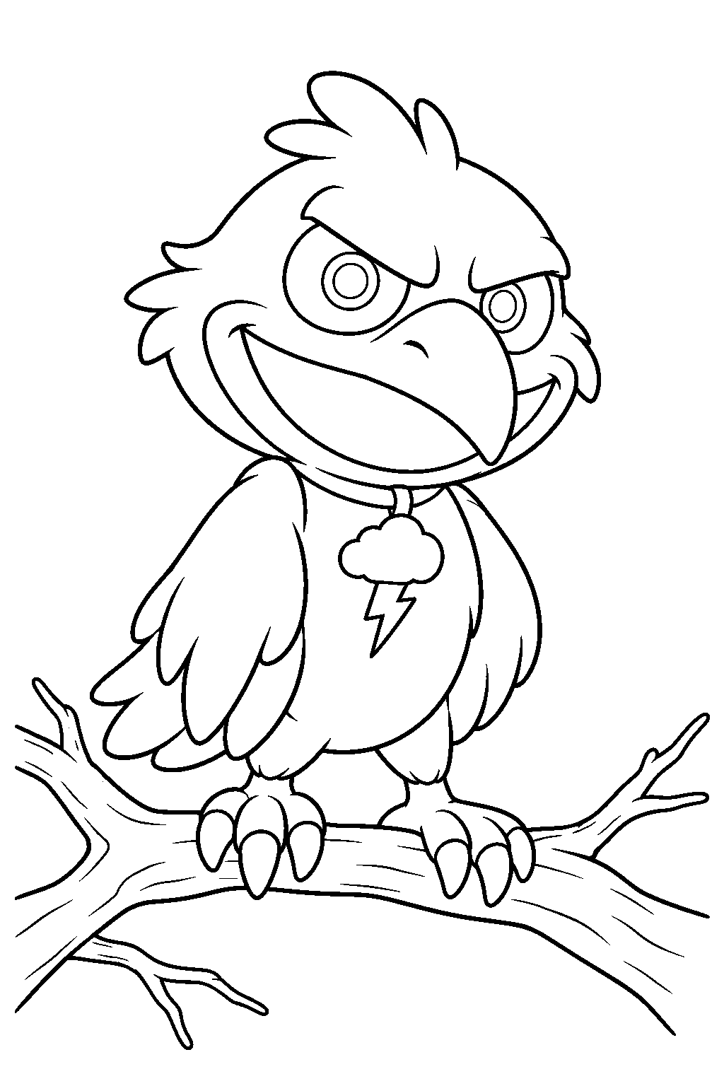 poppy playtime nightmare critters poe perched on a bare tree branch line art