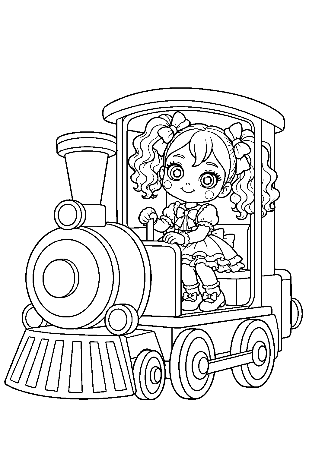 poppy playtime poppy doll riding the game station toy train line art