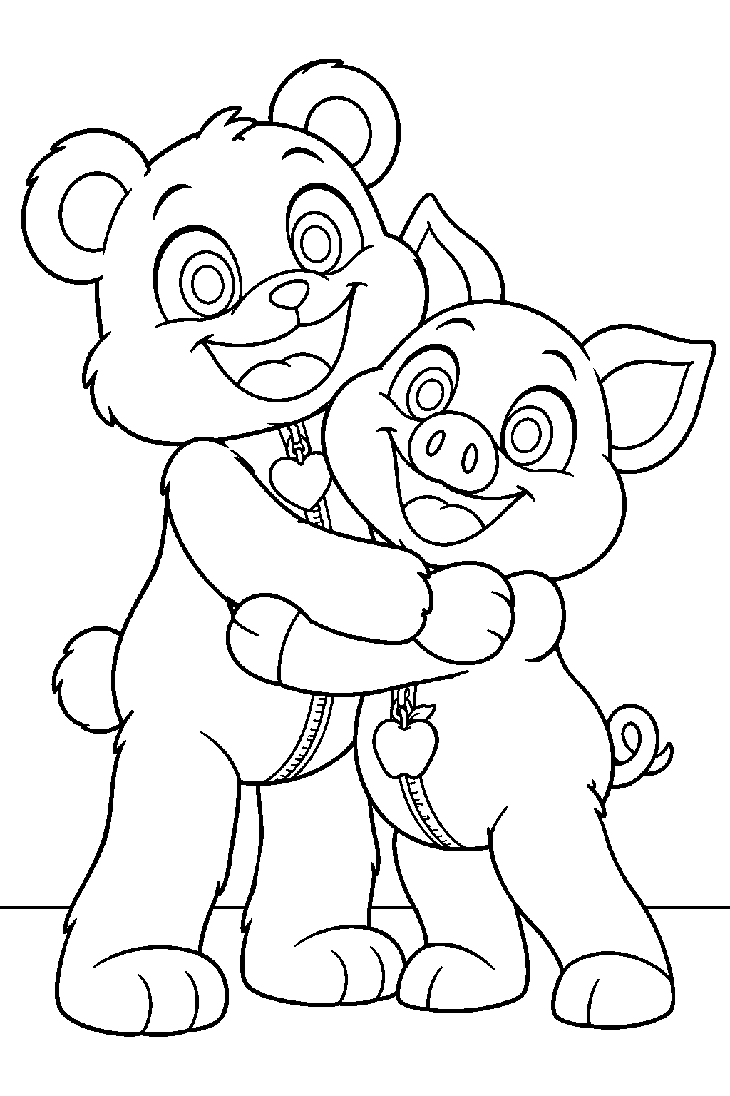 poppy playtime smiling critters bobby bearhug hugging pickypiggy line art