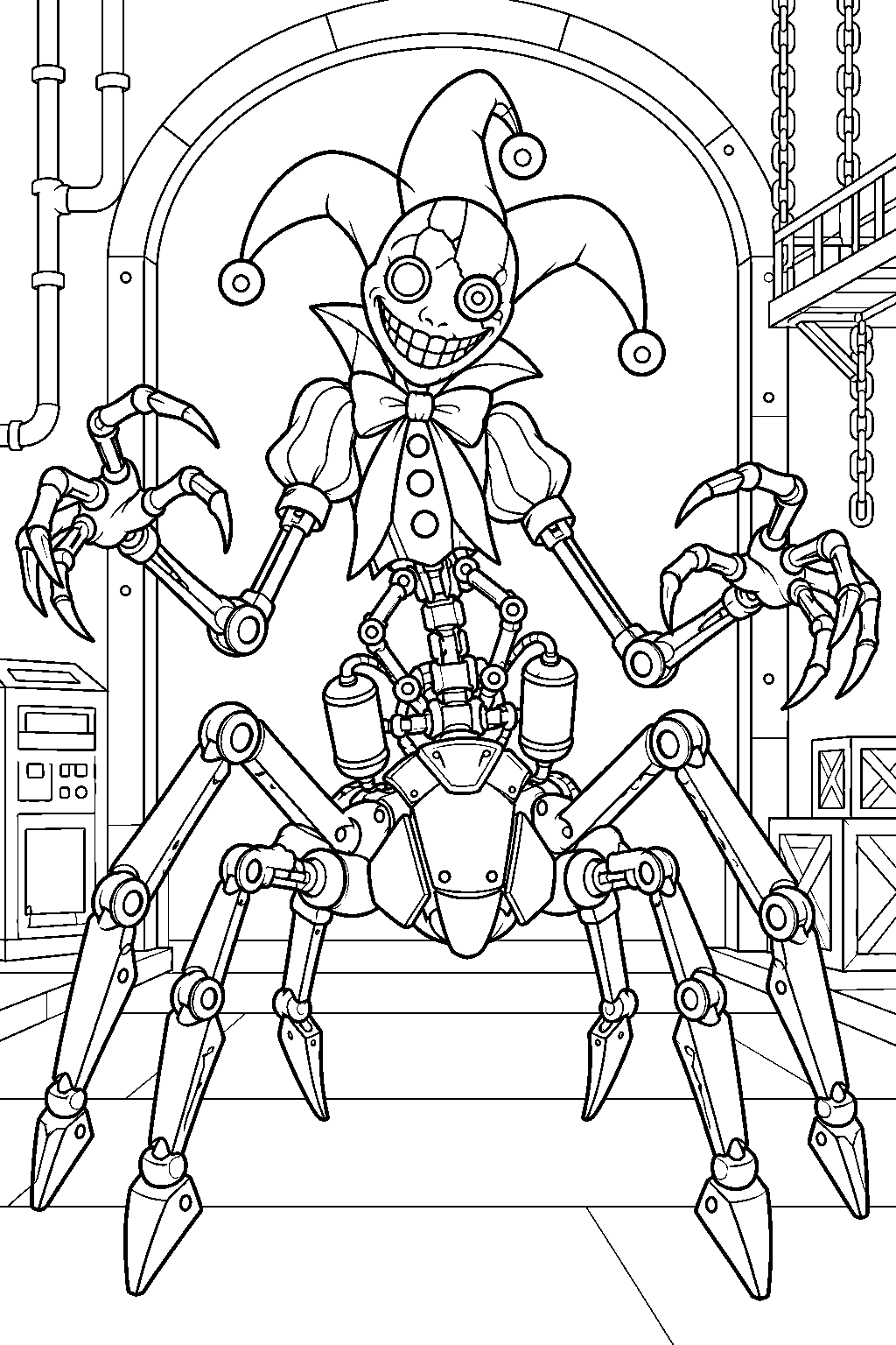 poppy playtime the prototype experiment 1006 in his chapter 5 lair line art