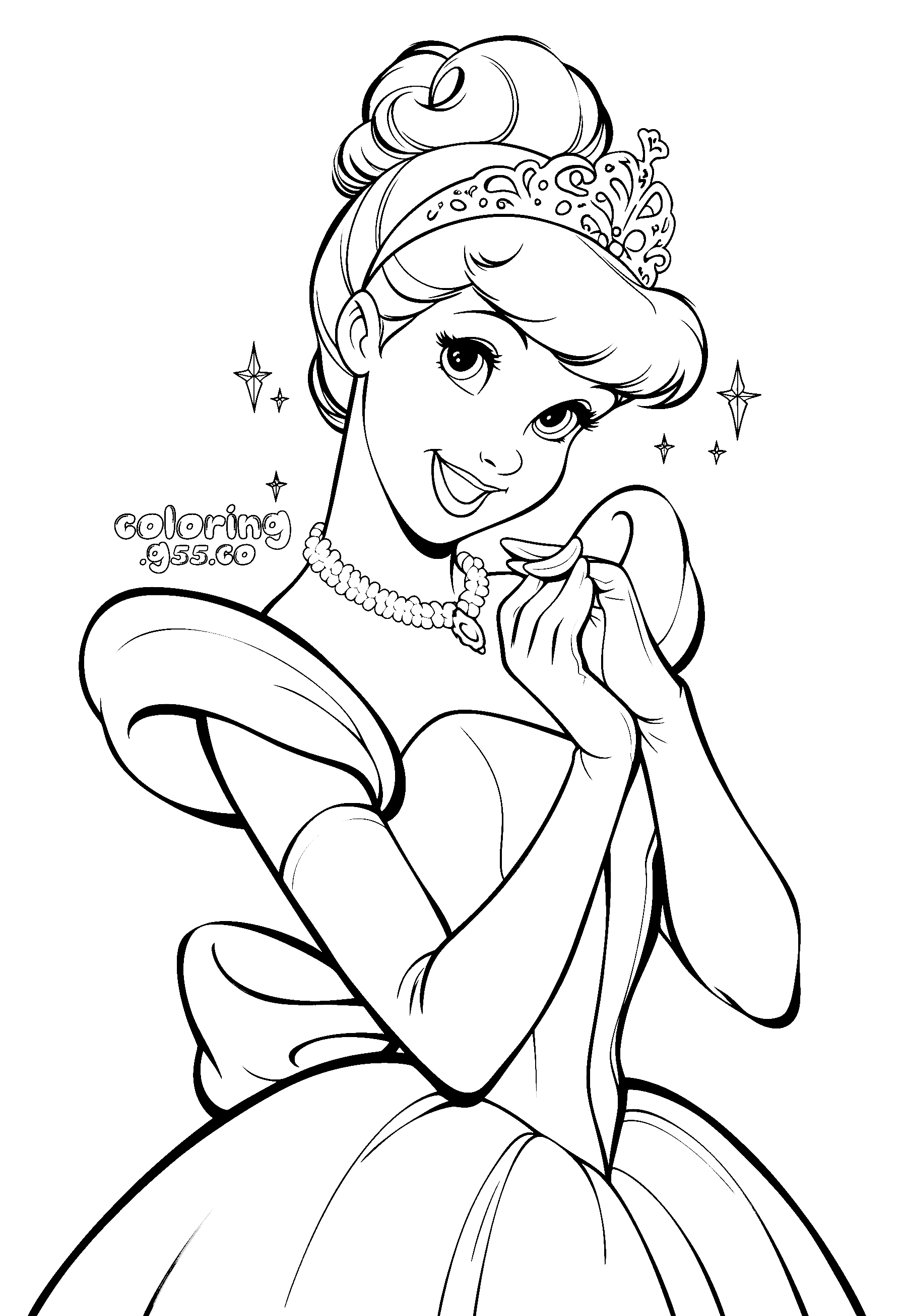 disney princess cinderella line art for kids