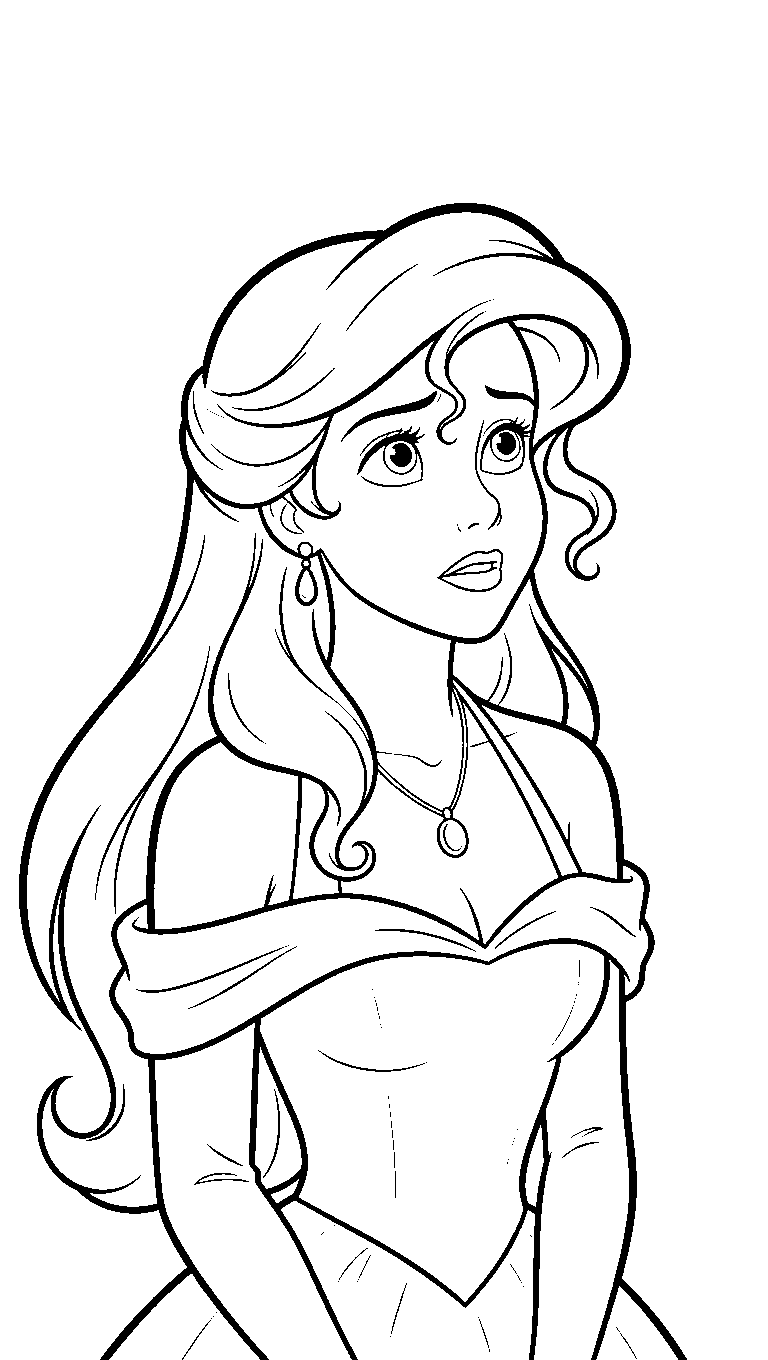 ariel elegant royal gown portrait coloring