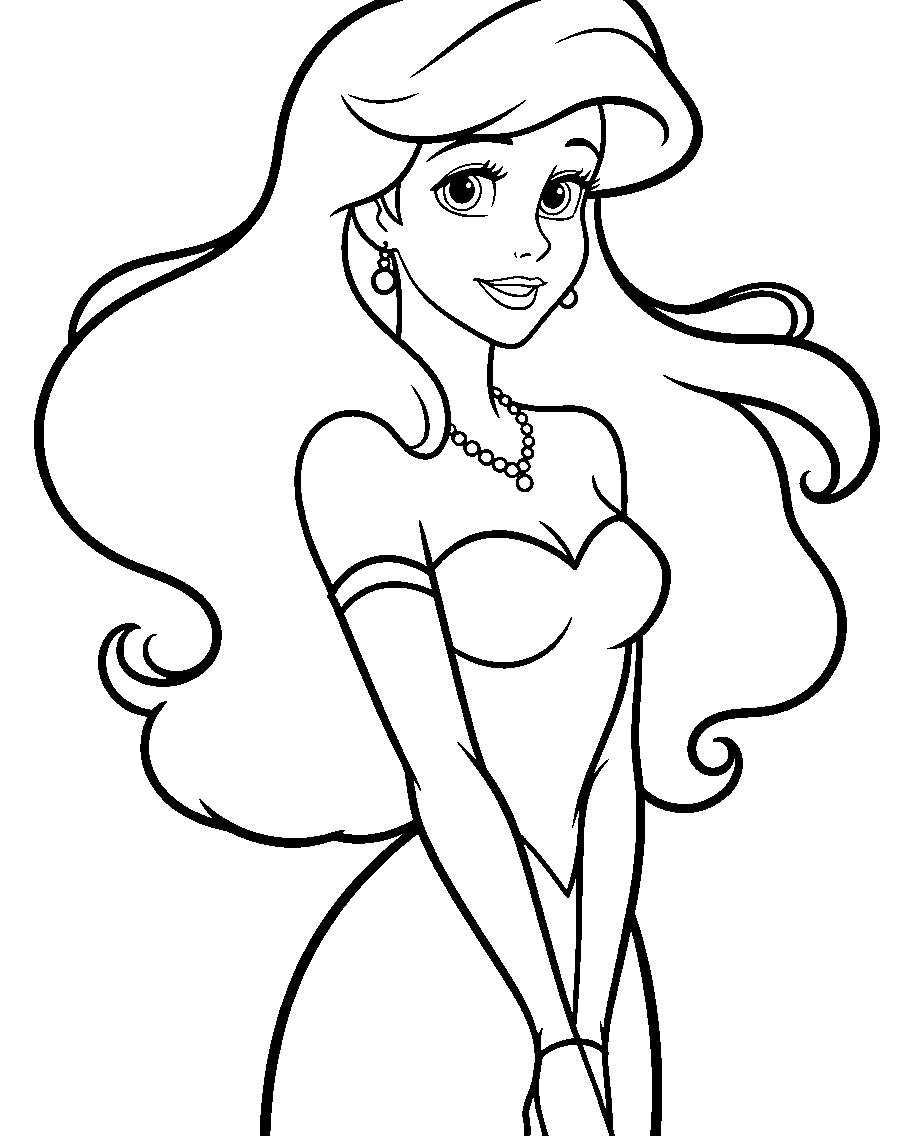 ariel glamour portrait line art