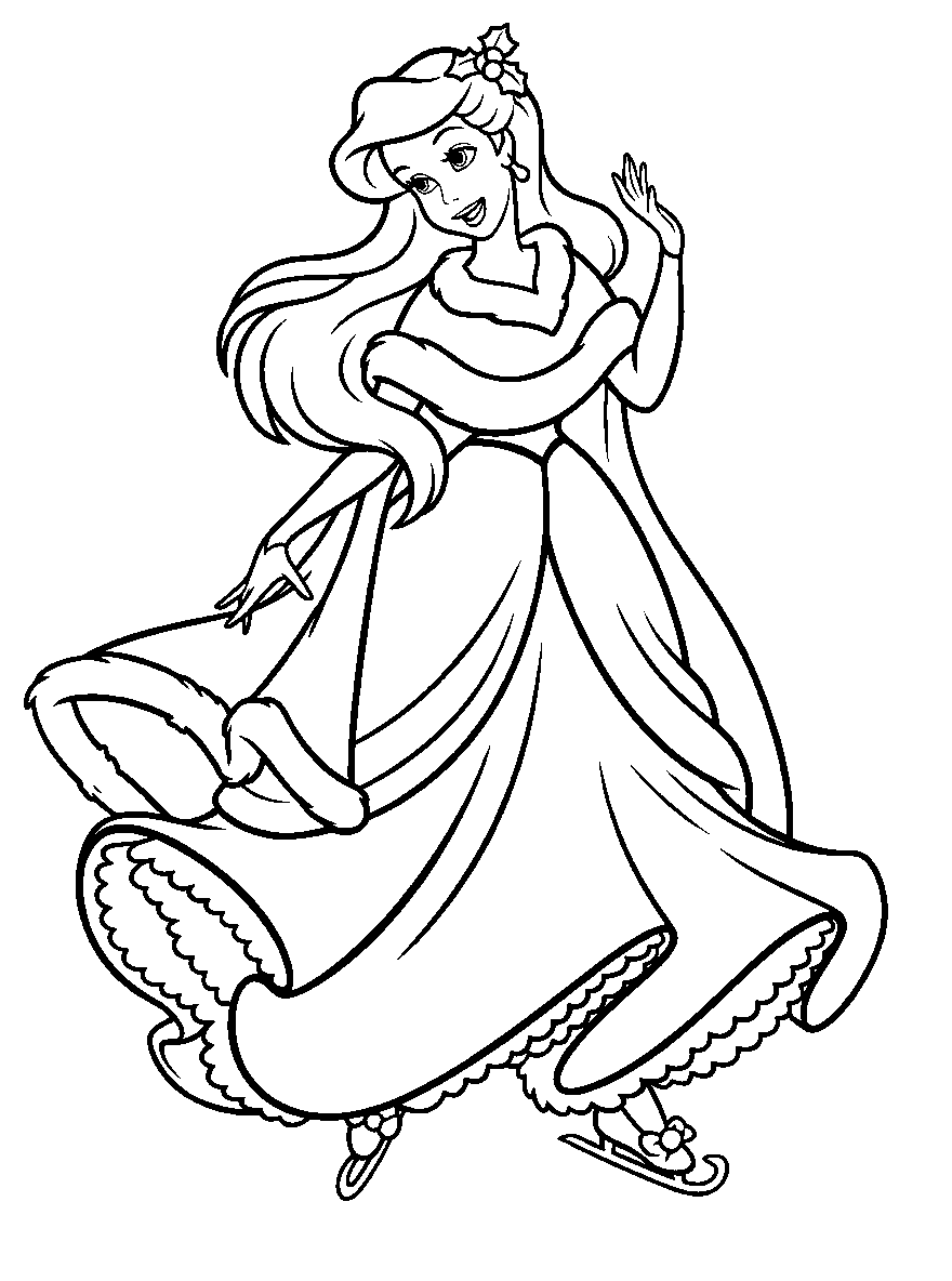 ariel ice skating winter line art
