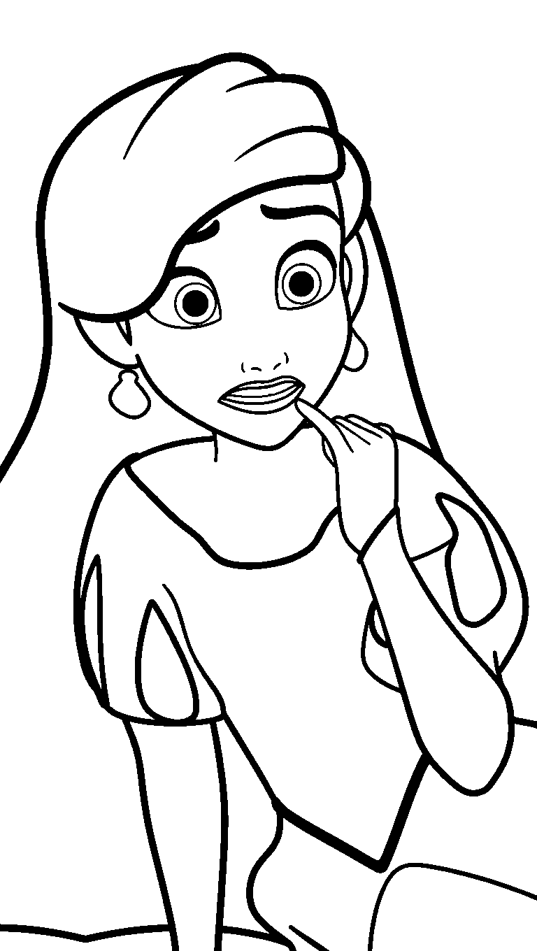 ariel surprised expression line art