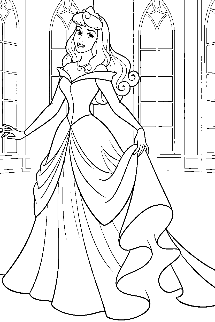 aurora palace hall arched windows line art