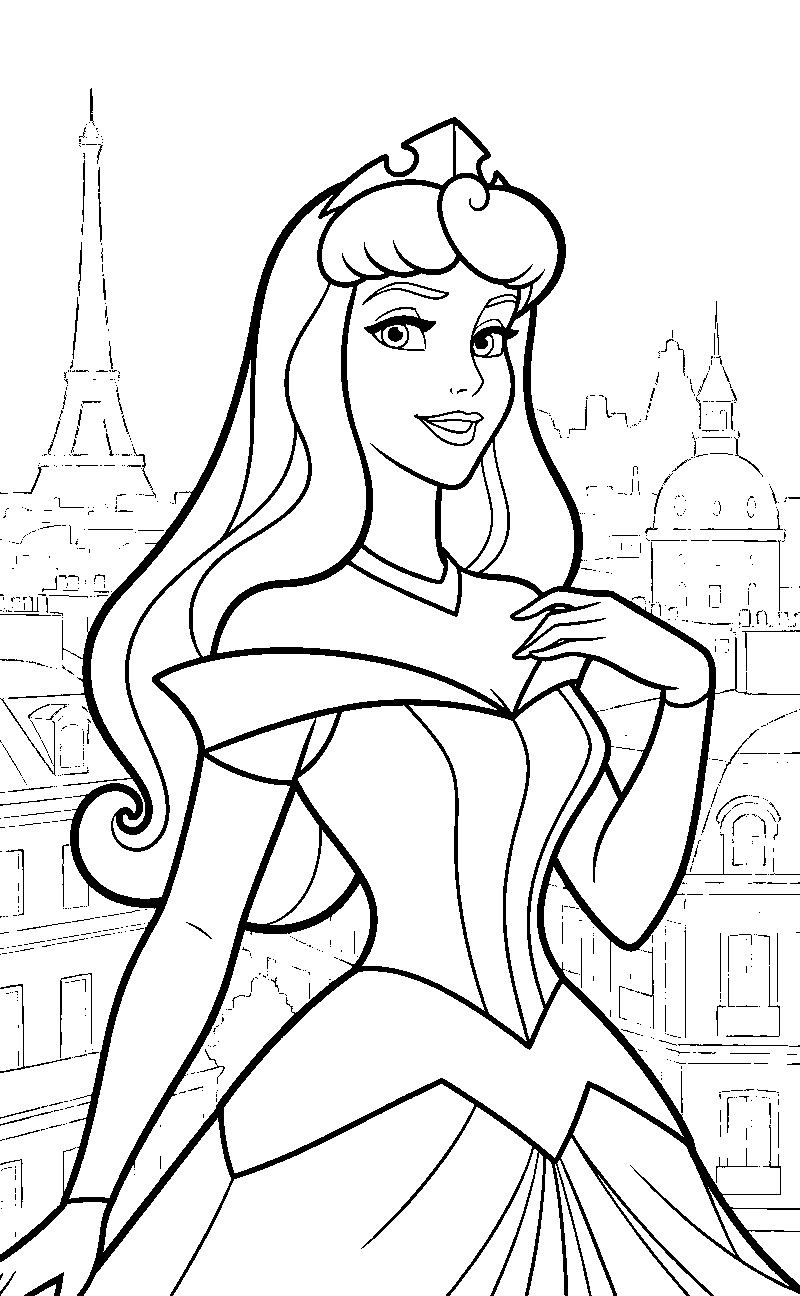 aurora paris eiffel tower line art
