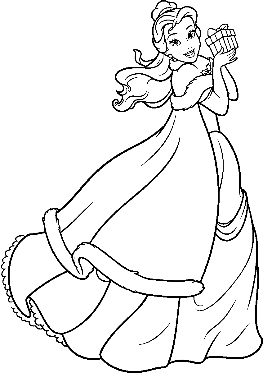 belle winter holiday gift line art