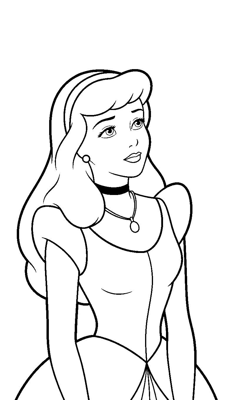 cinderella dreamy portrait line art
