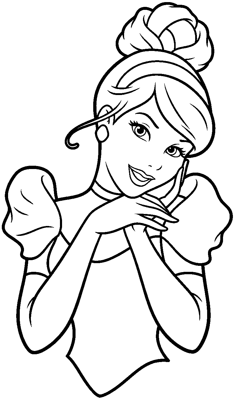 cinderella elegant portrait line art