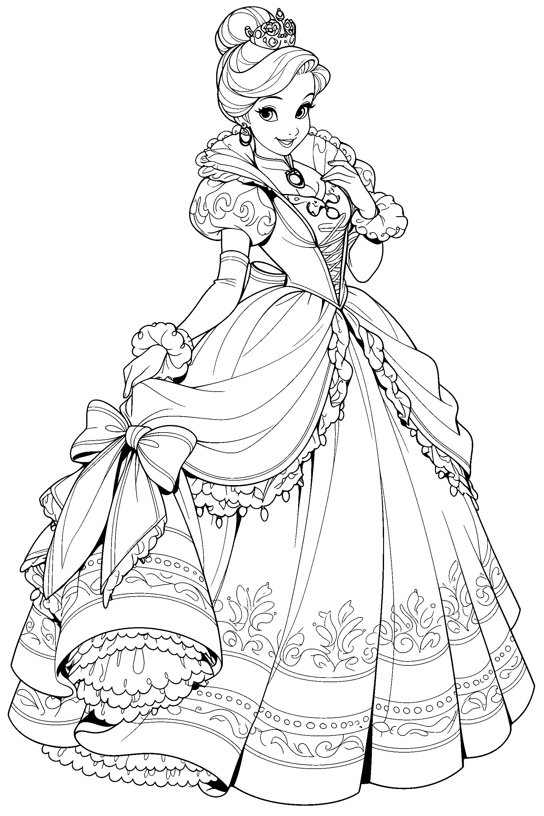 cinderella ornate ballgown detailed coloring