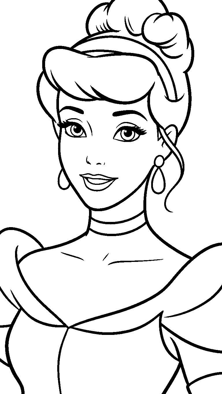 cinderella portrait line art