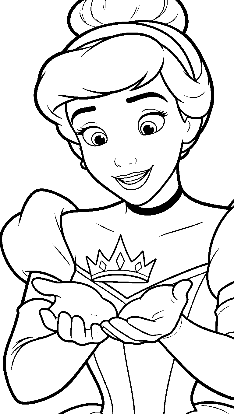 cinderella royal tiara crown line art