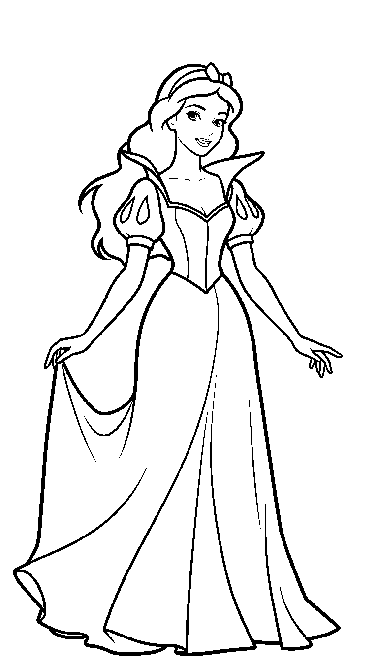 classic snow white high collar line art