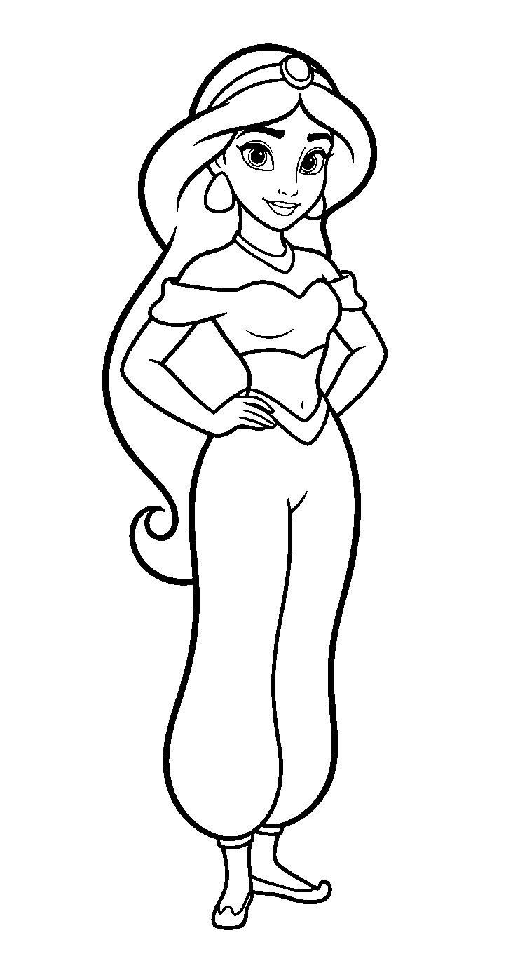 jasmine standing full body line art