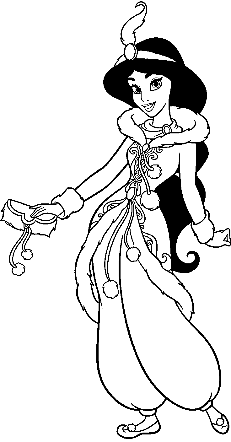 jasmine winter fur outfit line art