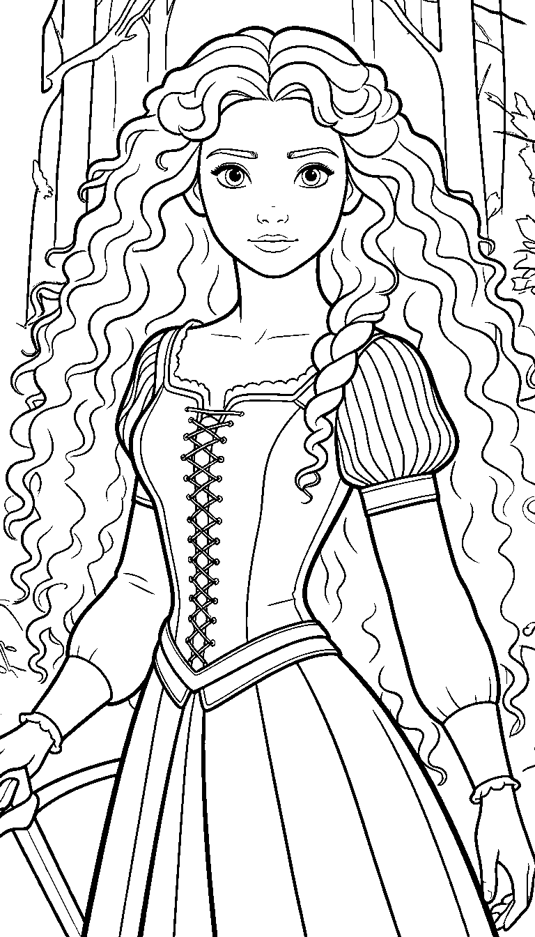 merida brave forest line art