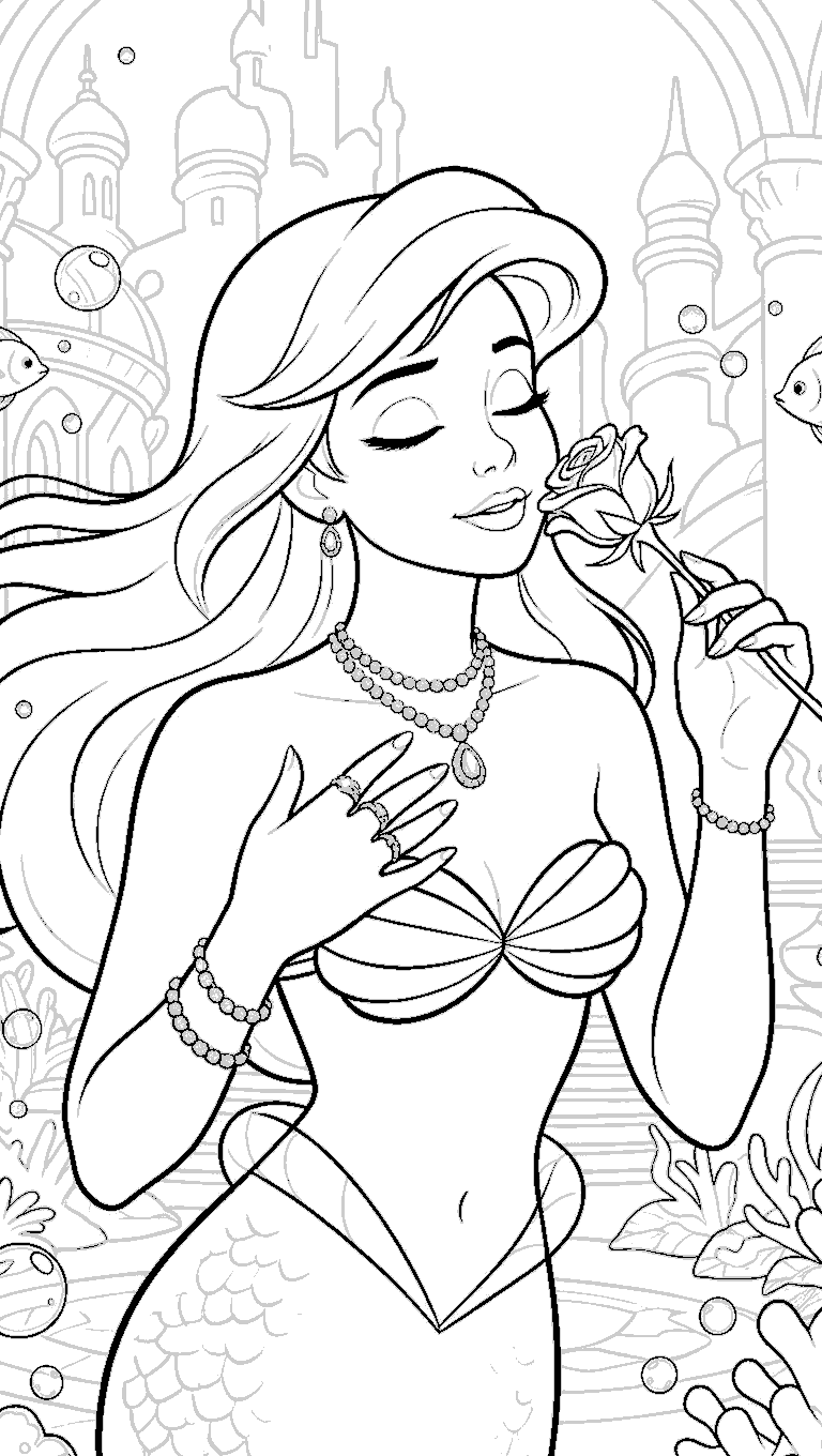 princess ariel and the enchanted underwater rose