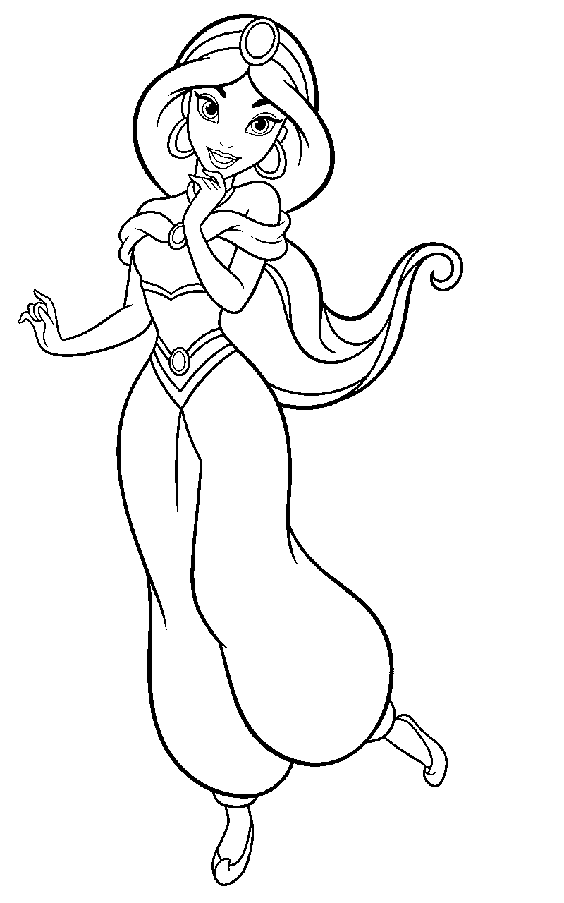 princess jasmine classic line art