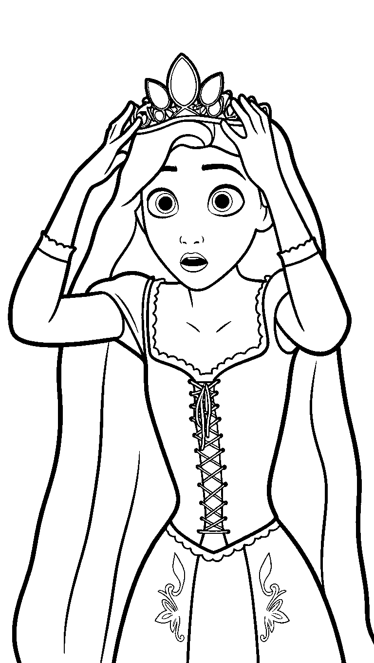 rapunzel royal tiara line art