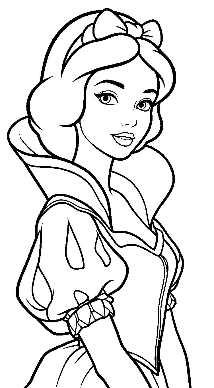 snow white classic portrait line art