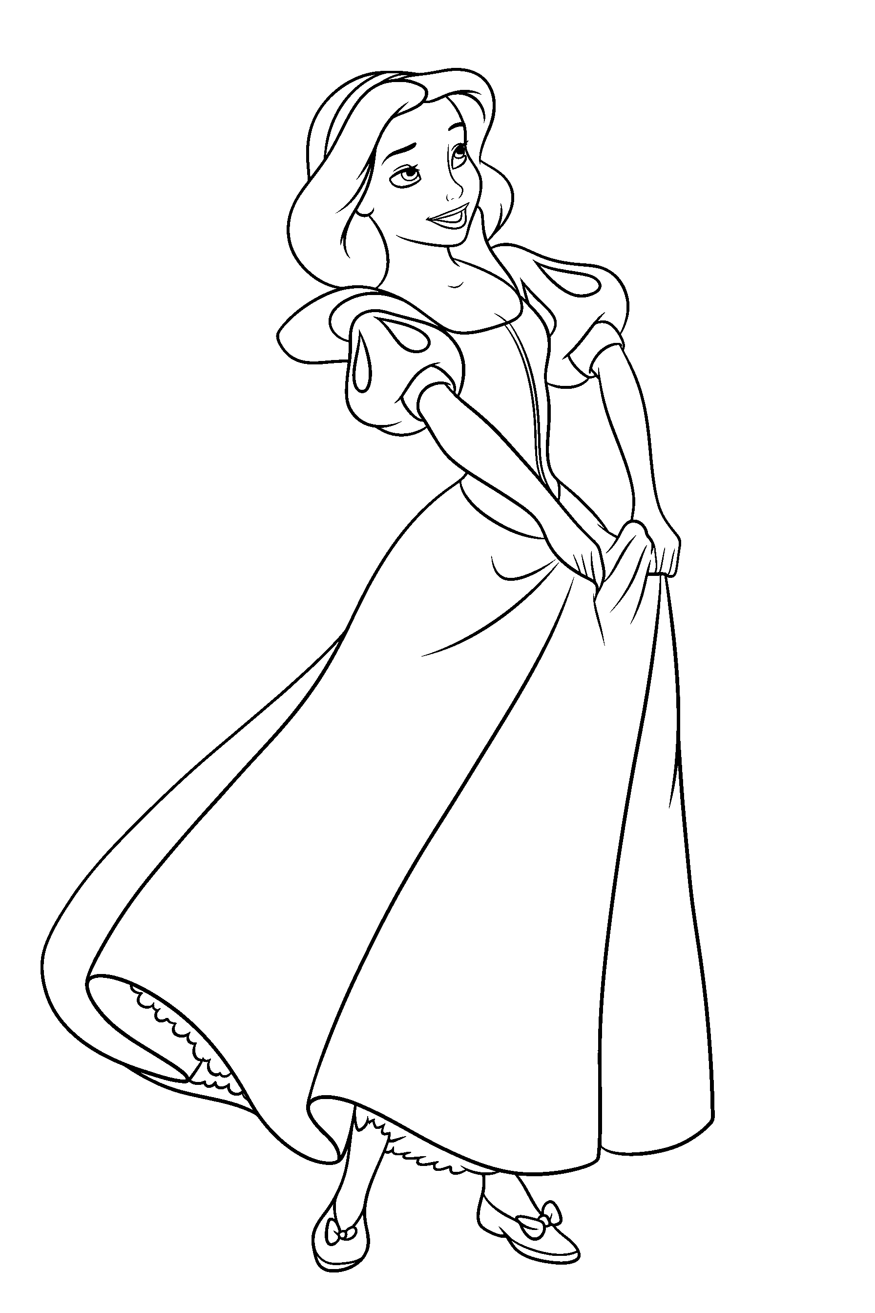 snow white princess dancing line art