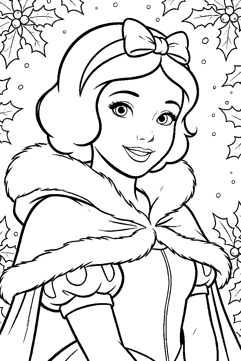 snow white winter cape line art