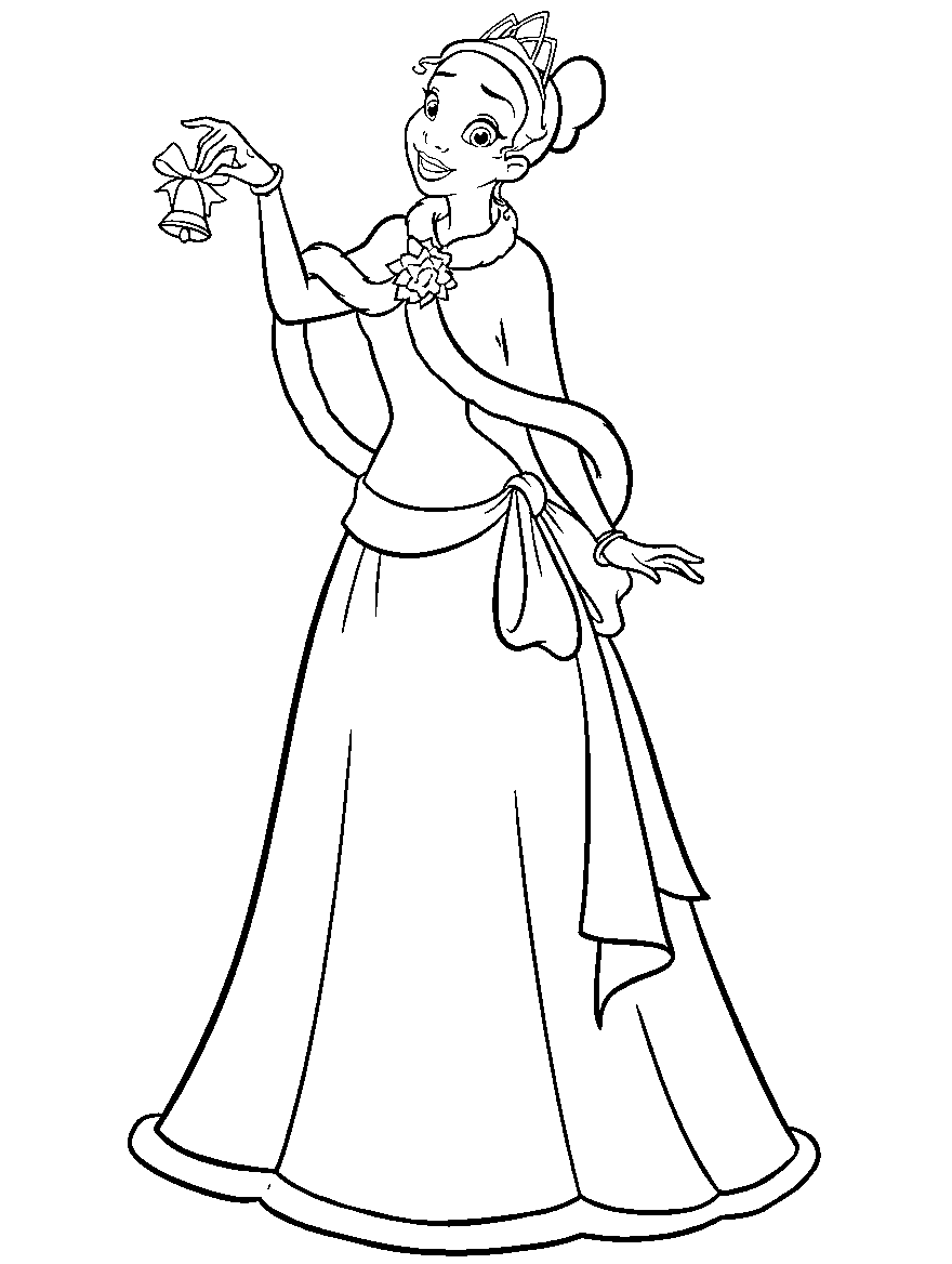 tiana winter bell holiday line art