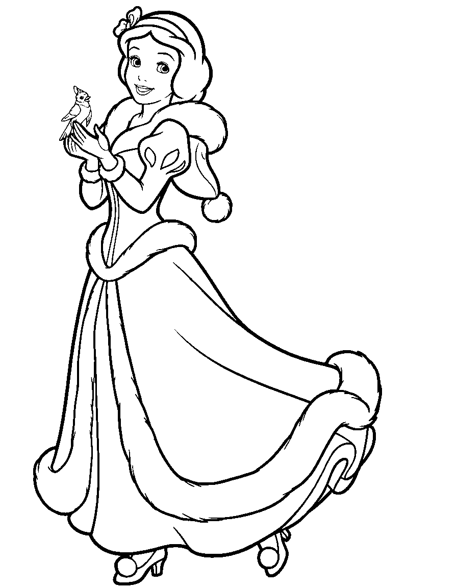 winter snow white bird line art