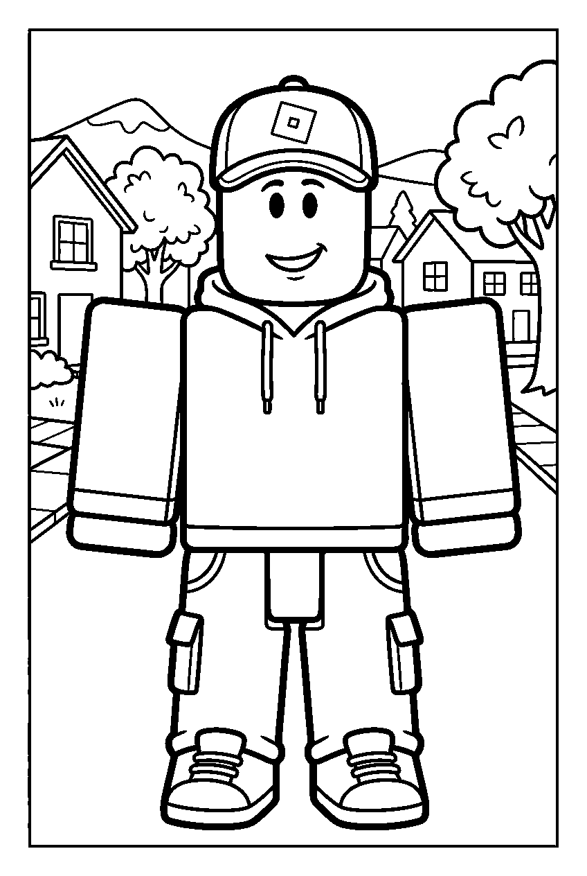 roblox avatar in neighborhood line art