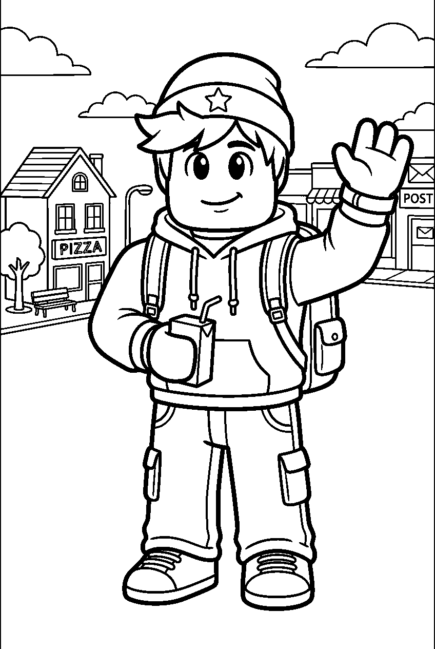 roblox avatar in roleplay town line art