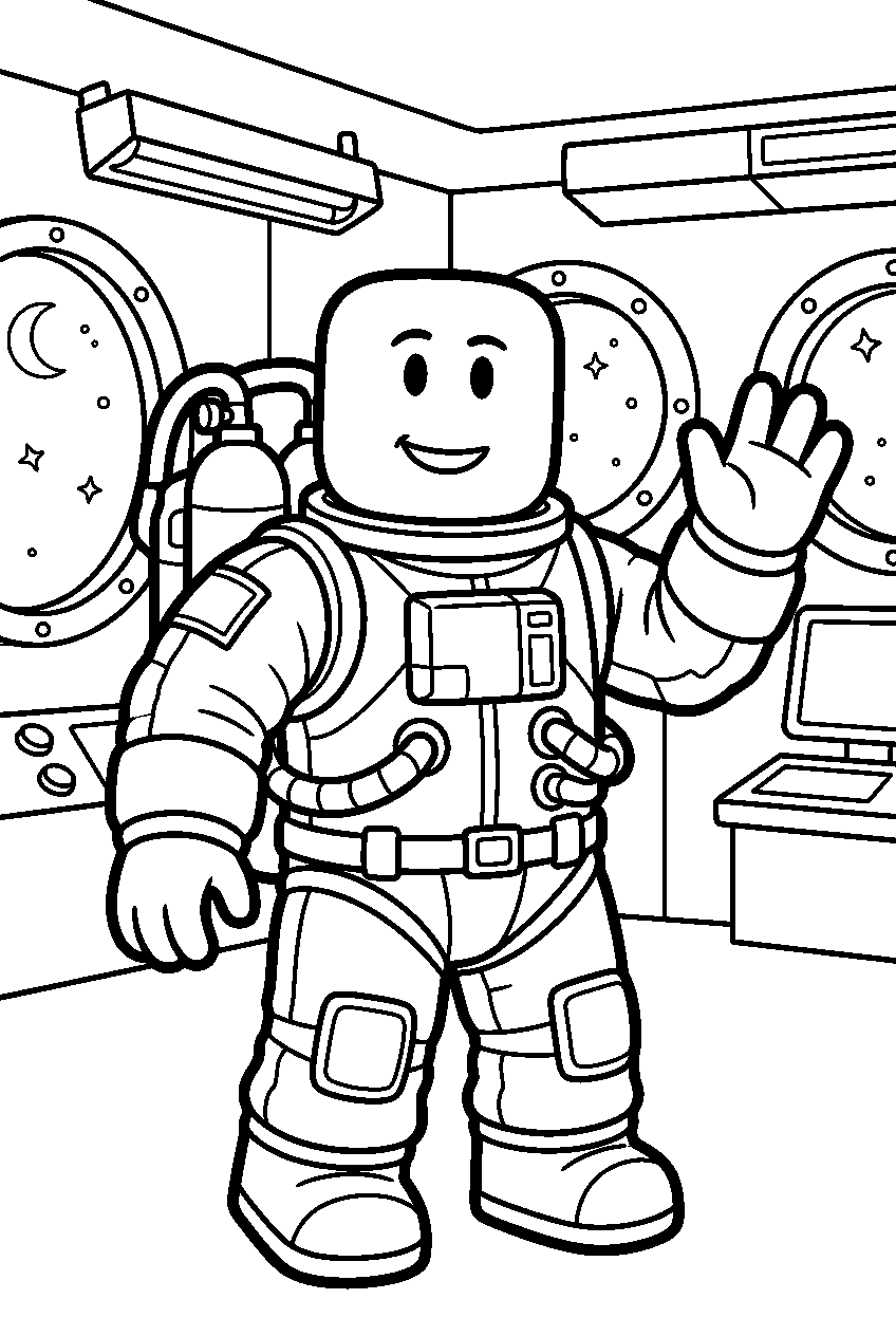 roblox avatar in space station line art