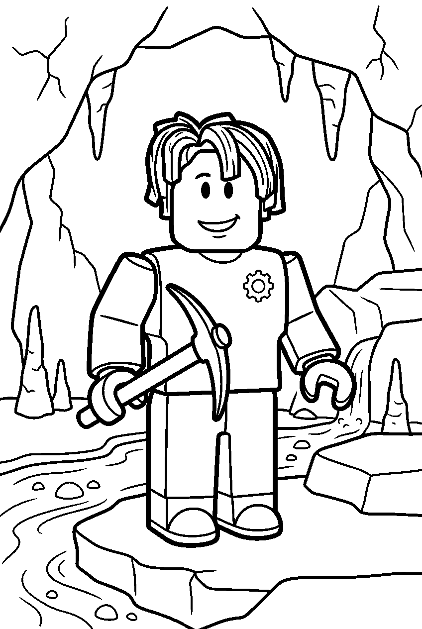 roblox bacon hair in lava cave line art