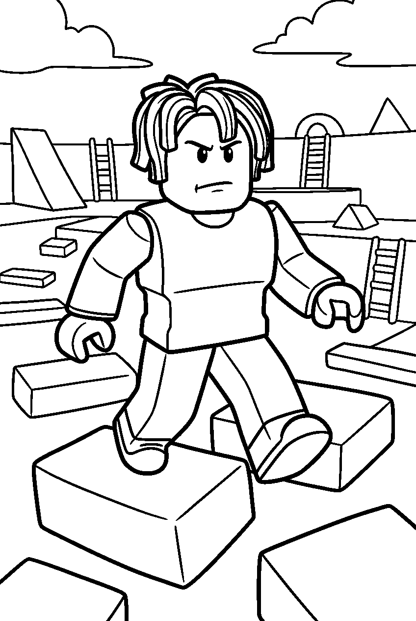 roblox bacon hair in obstacle course line art