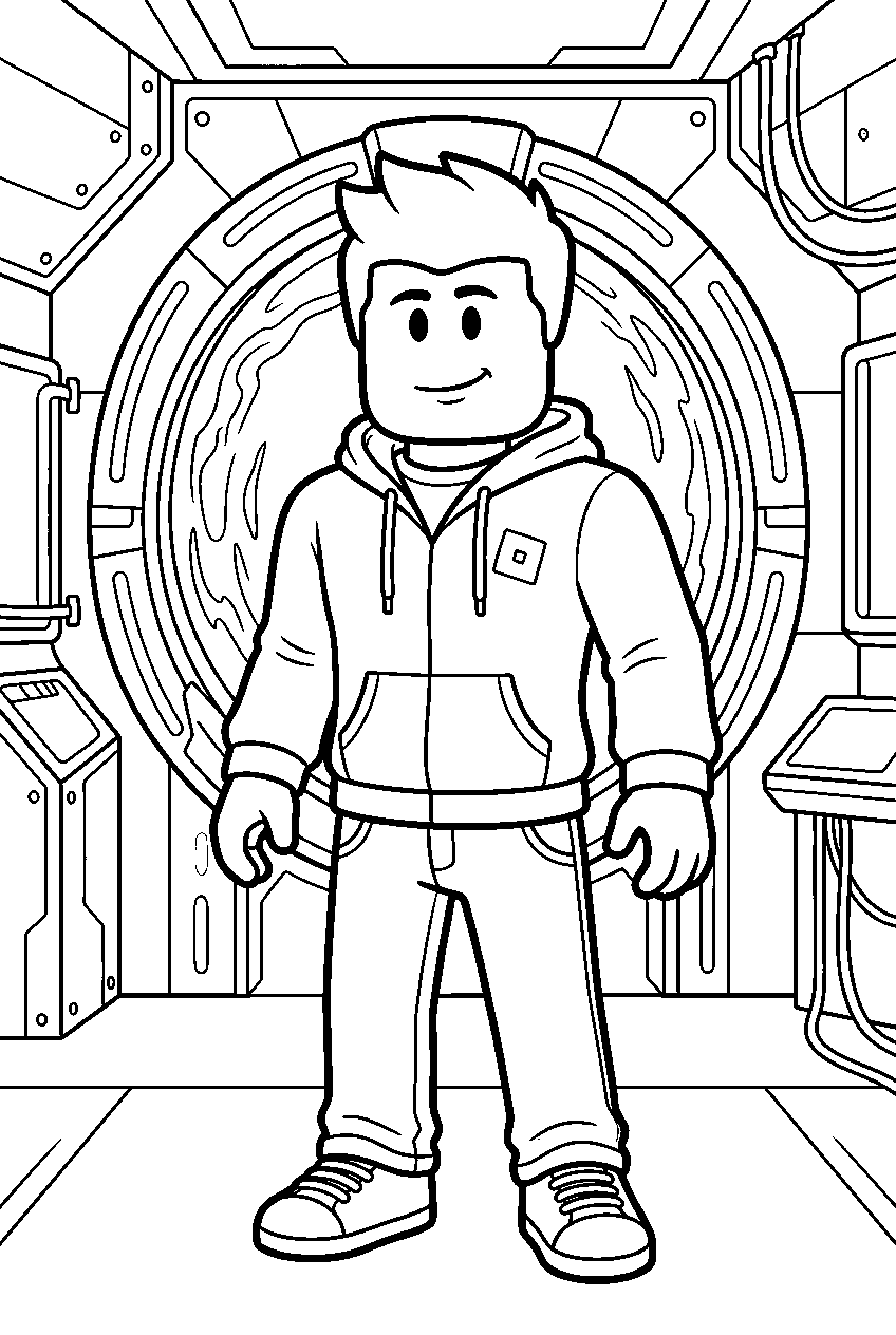 roblox boy in portal chamber line art