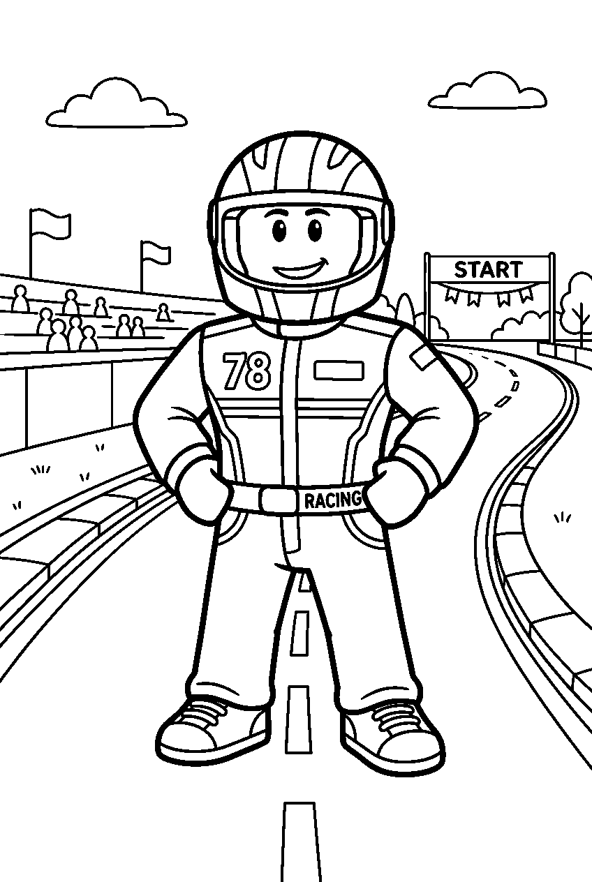 roblox boy in race track line art