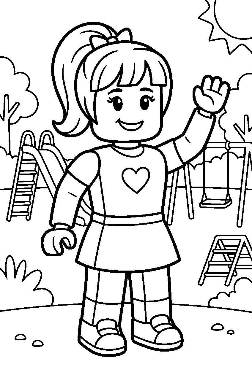 roblox girl in playground line art