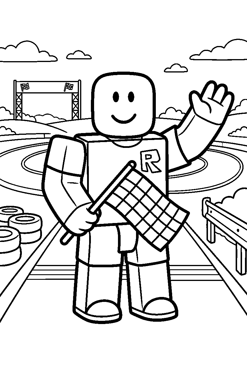 roblox noob in race track line art