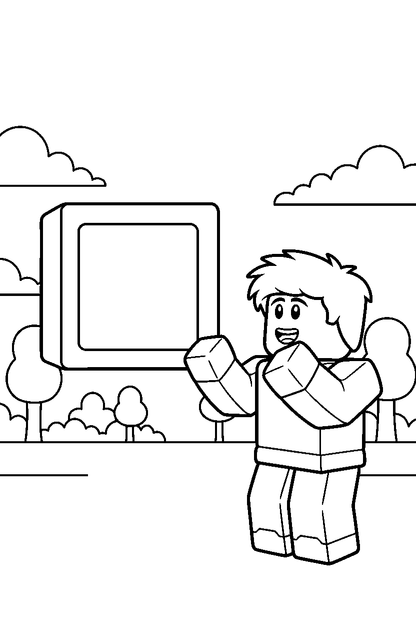 roblox block explorer looking around near a block square line art