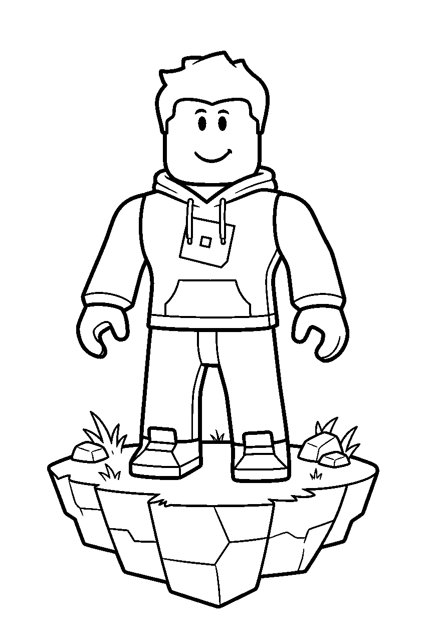 roblox characters in floating island line art