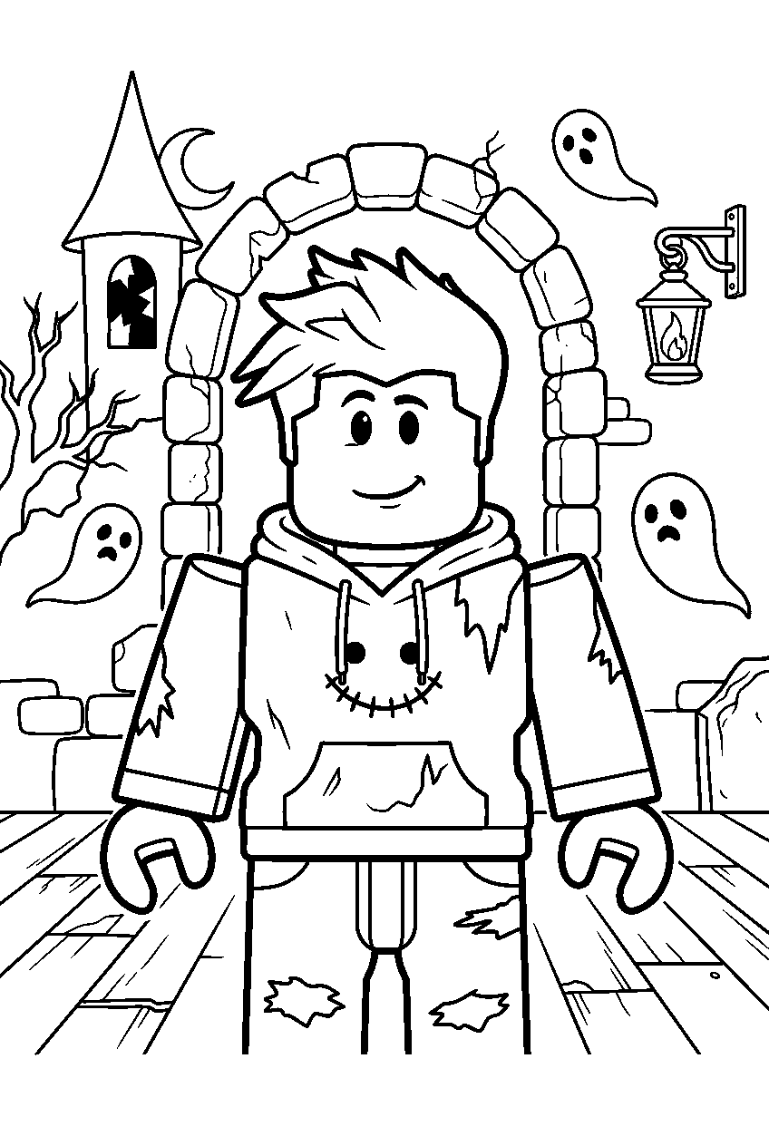 roblox characters in haunted mansion line art