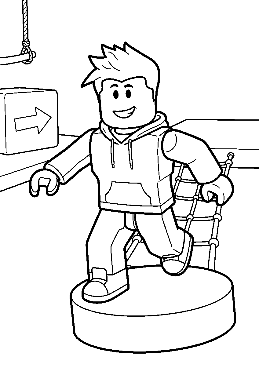 roblox characters in obstacle course line art