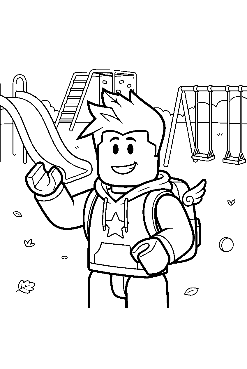 roblox characters in playground line art