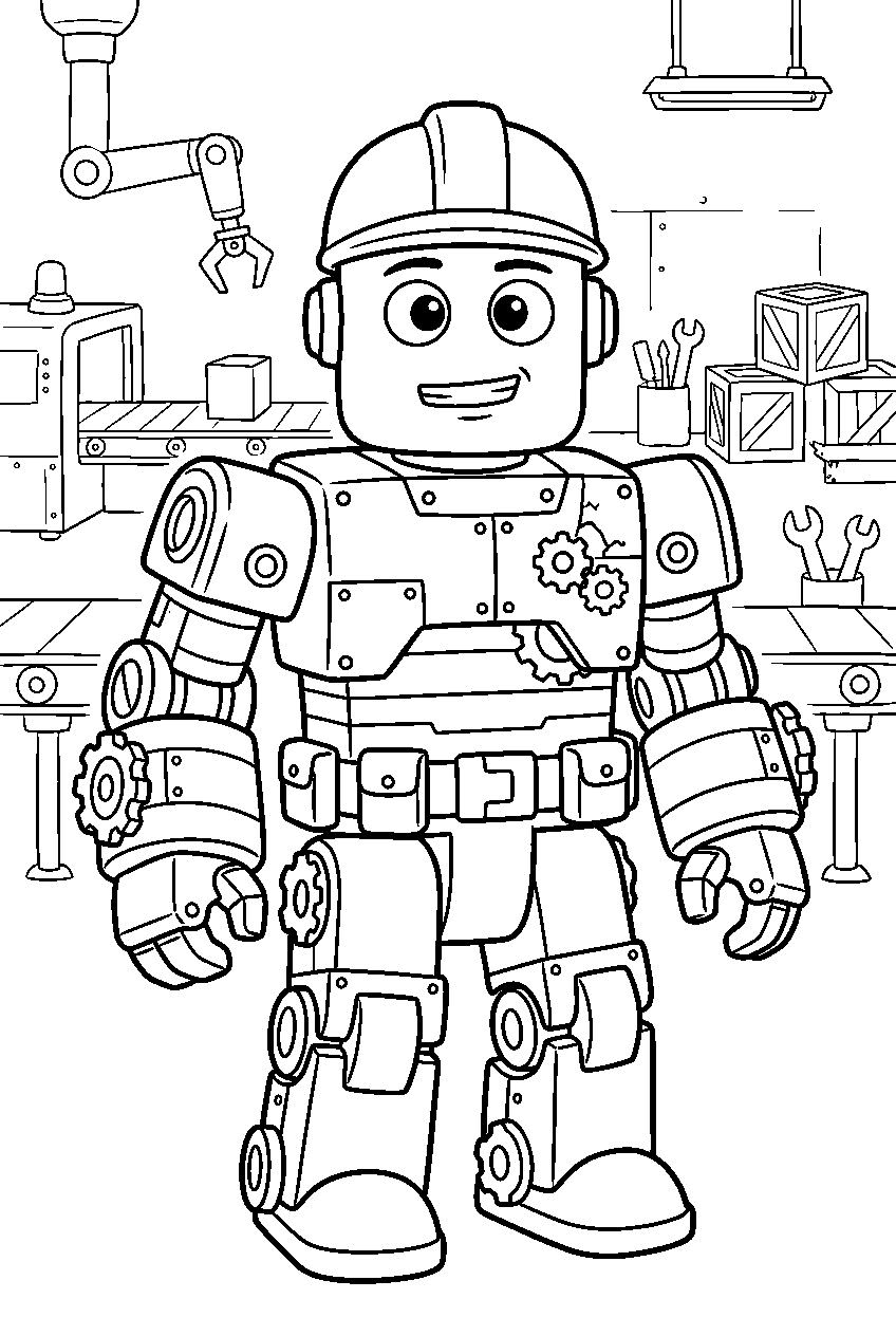 roblox characters in robot factory line art